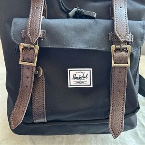 Herschel Supply Company Black  Backpack red striped interior padded back